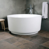 Kaskade Bath Tugela Round Freestanding Stone Bath Matte White VX33-1300-NIK8624NA