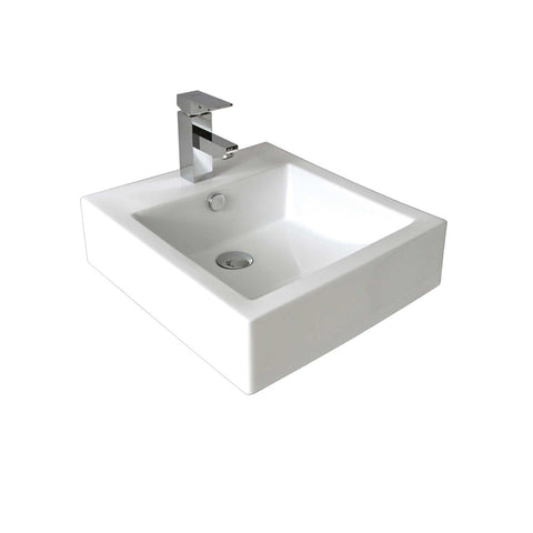Seima Kyra 010 Above Counter/Wall Hung Basin w/Overflow 443x480mm (3 Taphole) Gloss White 191439