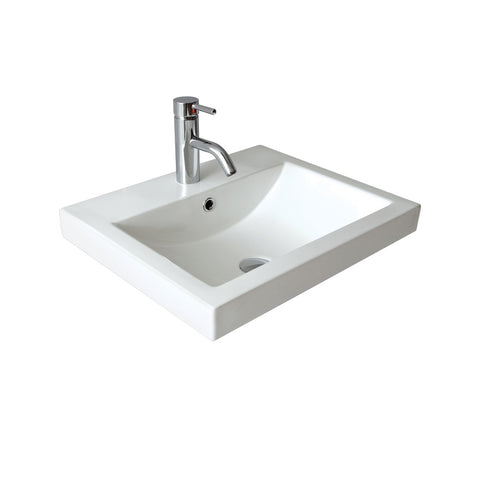 Seima Kyra 016 Semi-Inset Basin w/Overflow 545x455mm (No Taphole) Gloss White 191445