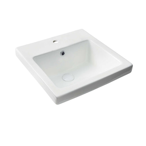 Seima Kyra 017 Square Semi-Inset Basin w/Overflow 430x430mm (No Taphole) Gloss White 191448