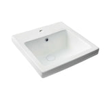 Seima Kyra 017 Square Semi-Inset Basin w/Overflow 430x430mm (3 Taphole) Gloss White 191449
