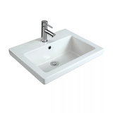 Seima Kyra 024 Rectangular Semi-Inset Basin w/Overflow 550x430mm (3 Taphole) Gloss White 191460