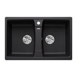 Blanco Lexa 8 Sink Double Bowl Inset 780x500mm (1 Taphole) Silgranit Black 528081