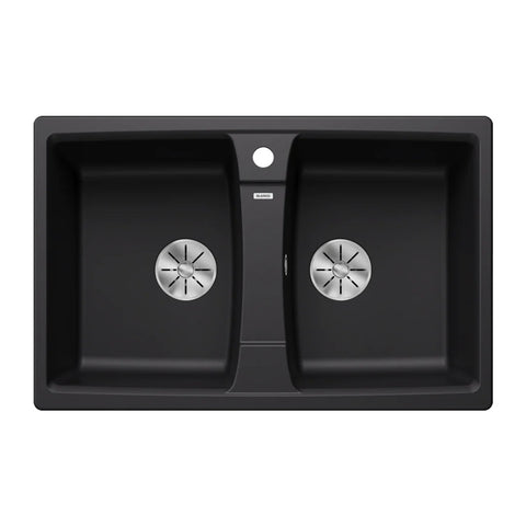 Blanco Lexa 8 Sink Double Bowl Inset 780x500mm (1 Taphole) Silgranit Black 528081