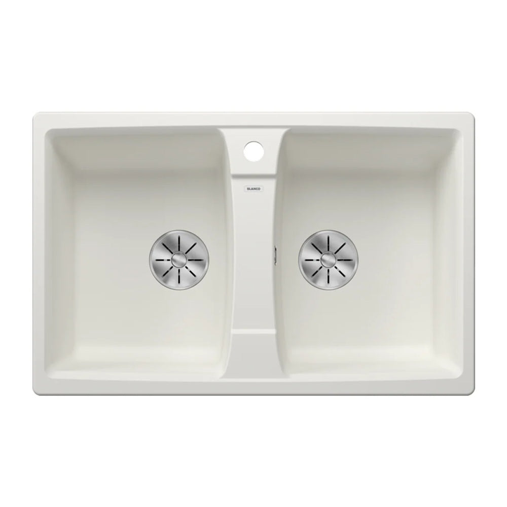 Blanco Lexa 8 Sink Double Bowl Inset 780x500mm (1 Taphole) Silgranit White 528080