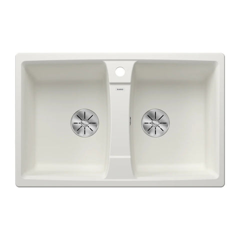 Blanco Lexa 8 Sink Double Bowl Inset 780x500mm (1 Taphole) Silgranit White 528080