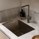 Phoenix Mekko Sink Mixer 190mm Squareline Matte Black 115-7300-10-1