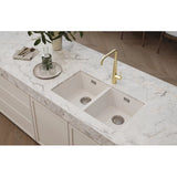 Phoenix Sink 5000 Series Double Bowl (Undermount/Overmount) With Overflow Quartz Matte White 312-2002-80