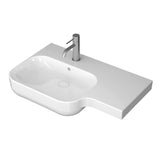 Seima Limni 720 Wall Hung Basin (Left Hand Bowl & Right Shelf) w/ Overflow 720x450mm (No Taphole) Gloss White 192305