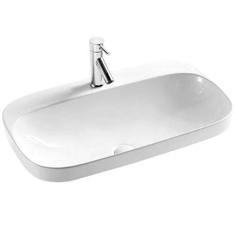 Seima Limni 725 Semi-Inset Basin 530x380mm (No Taphole) Gloss White 191135