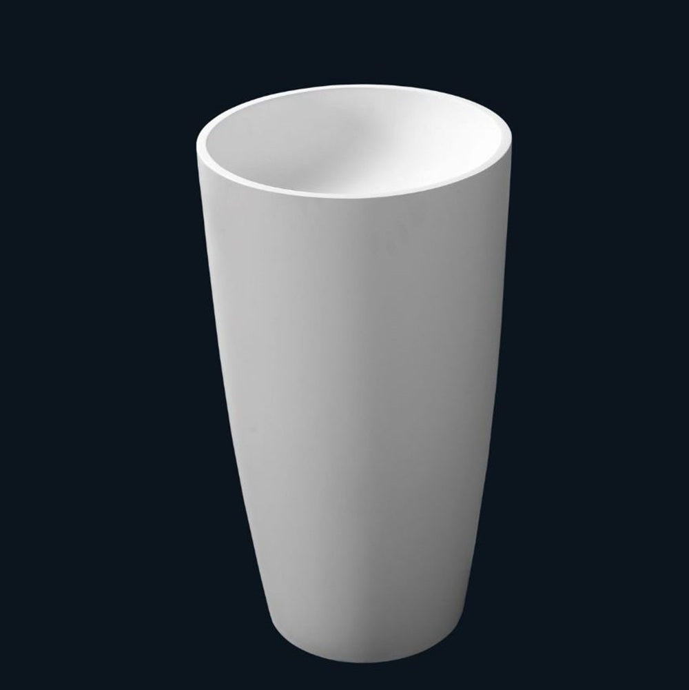 Kaskade Pure London Freestanding Round Stone Basin 500mm Matte White VXA16-500-NIK2011NA