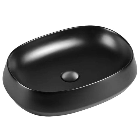Seima Loni 540 Above Counter Basin Squarish Oval 540x400mm (No Taphole) Matte Black 192968