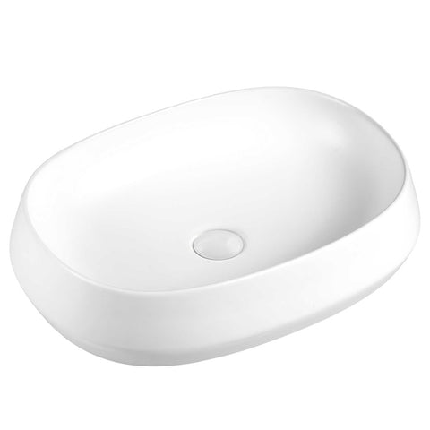 Seima Loni 540 Above Counter Basin Squarish Oval 540x400mm (No Taphole) Matte White 192967
