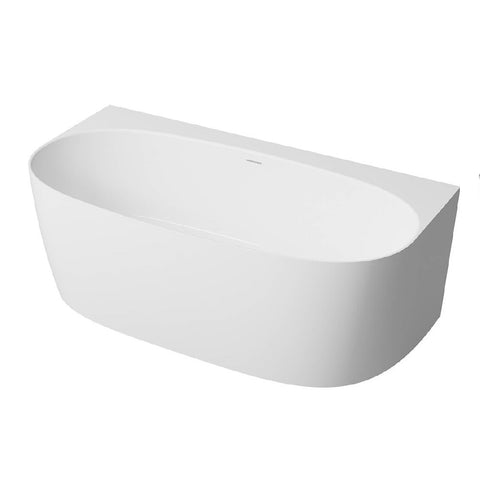 Turner Hastings Narva Back To Wall Bath 1580mm MagnaCast Matte White NA1580MCB