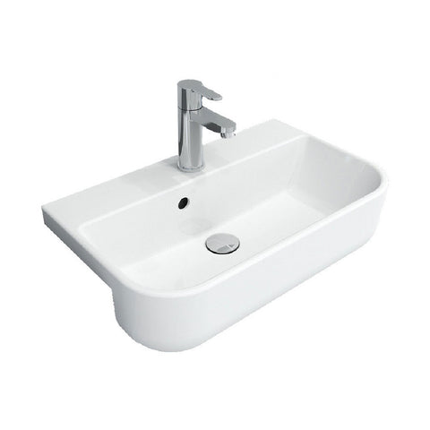 Turner Hastings Narva Semi Recessed Basin 560x340mm (1 taphole) Gloss White NA56SRB