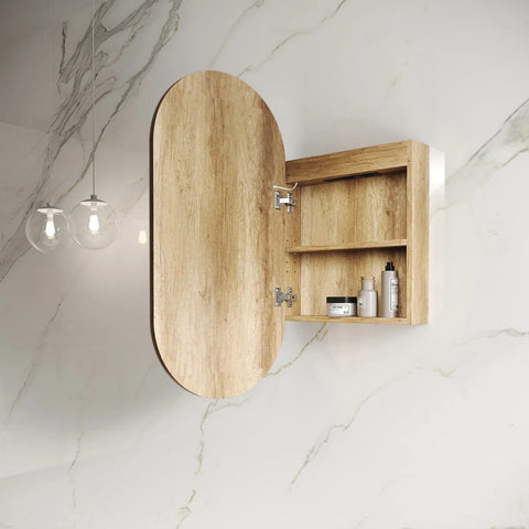 Otti Noosa LED Shaving Cabinet 900x450mm Premium Edition Natural Oak LED-SOV9045N-VP
