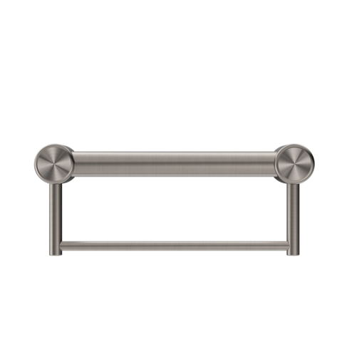 Nero Mecca Care 32mm Grab Rail With Towel Holder 300mm Brushed Nickel NRCR3212BBN