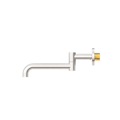 Nero Mecca Wall Mounted Swivel Basin/Bath Spout 225mm Brushed Nickel NR221903GBN