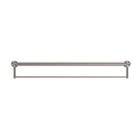 Nero Mecca Care 32mm Grab Rail With Towel Holder 900mm Brushed Nickel NRCR3230BBN