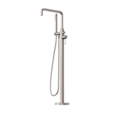 Nero Opal Freestanding Bath Mixer With Hand Shower Brushed Nickel NR251903ABN