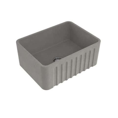 Turner Hastings KIT Novi Fireclay Butler Sink 600x460mm (w/ Overflow. Inc. Waste) Concrete Look NO604FSCLOF