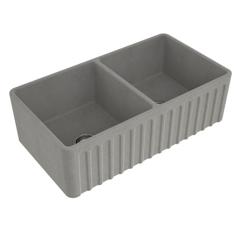 Turner Hastings KIT Novi Fireclay Butler Sink 850x460mm (w/ Overflow. Inc. Waste) Concrete Look NO854FSCLOF