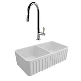 Turner Hastings Package 18 Novi Sink 850mm (Incl. Stainless Steel Grid & Chrome Ludlow Pull Out Mixer and Basket Waste) Gloss White PKG018