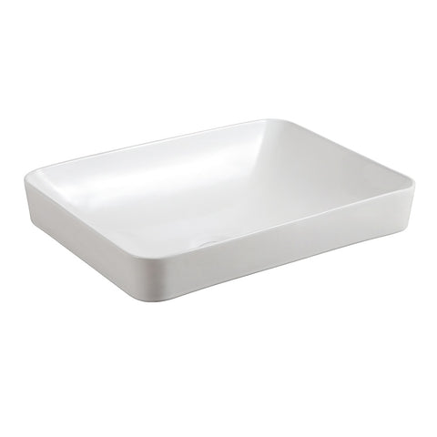 Seima Obello 500 Semi-Inset Basin Rectangular 500x370mm (No Taphole) Gloss White 192960