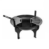 IXL Fire Pit Kyneton Outdoor Pit n Grill Deluxe Kit Black IXLPGKITDEL