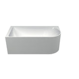 Seima Plati 110 Freestanding Bath  1500mm Left Corner White with Smartfill  Brushed Nickel 192570