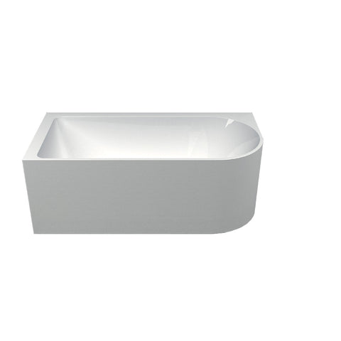 Seima Plati 110 Freestanding Bath  1500mm Left Corner White with Smartfill  Gunmetal 192571