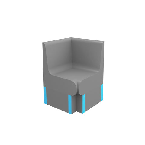 Radiant Thermasheet Curved Corner Shower Seat w/ Back 600x600x870mm RSBCB-CNR-600