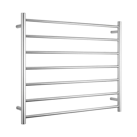 Radiant Polished 900 x 750mm Round Heated Towel Rail (Left Wiring) RTR08LEFT