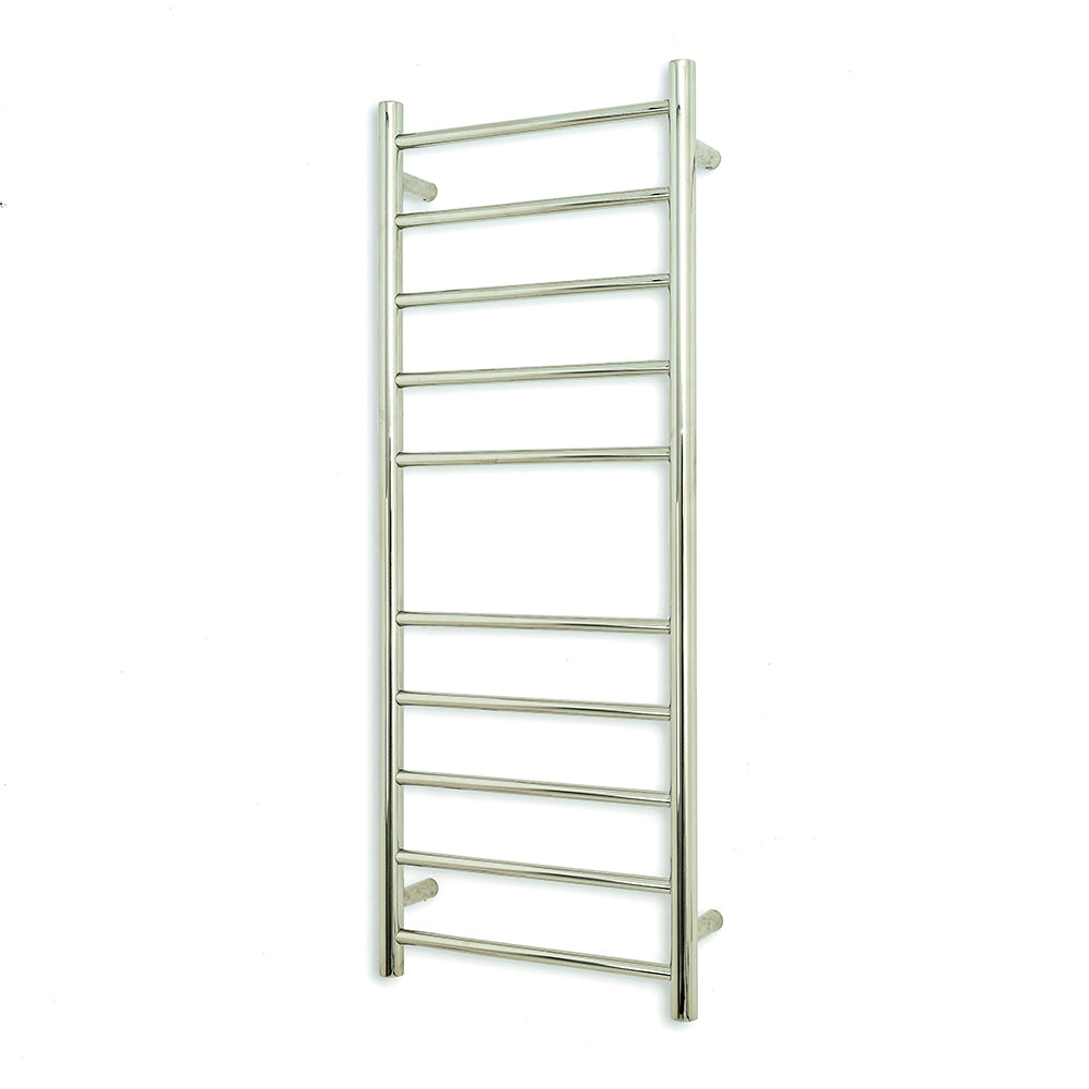 Radiant Round Heated Towel Rail 430 x 1100mm (Right Wiring) Cool Brushed Nickel BN-RTR430LEFT