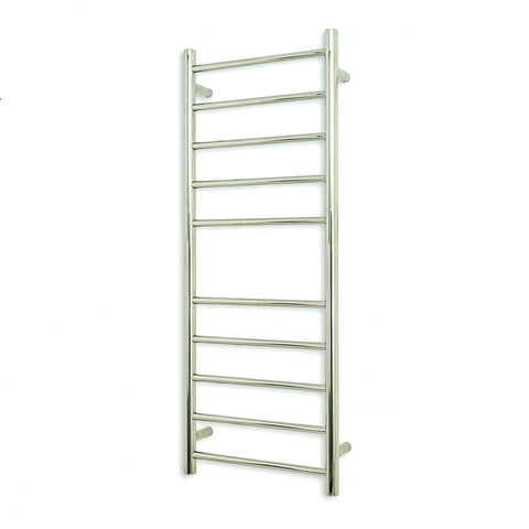 Radiant Round Heated Towel Rail 430 x 1100mm (Left Wiring) Cool Brushed Nickel BN-RTR430LEFT