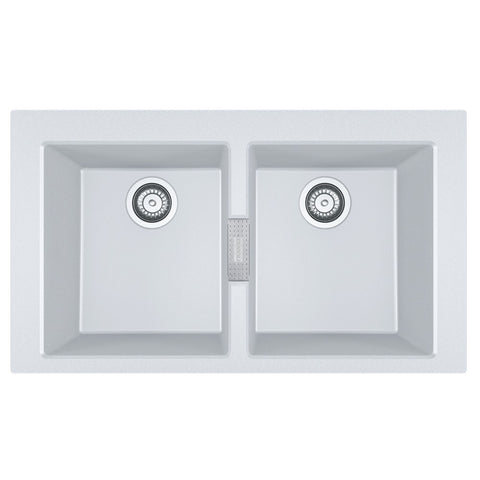 Franke Sirius Tectonite Sink Double Bowl 860mm White S2D620PW