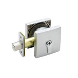 Gainsborough Neue Single Cyclinder Deadbolt Smooth Square Satin Chrome 1846SMSC