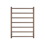 Radiant Round Heated Towel Rail 600x800mm Left Sunset Bronze SB-RTR01LEFT