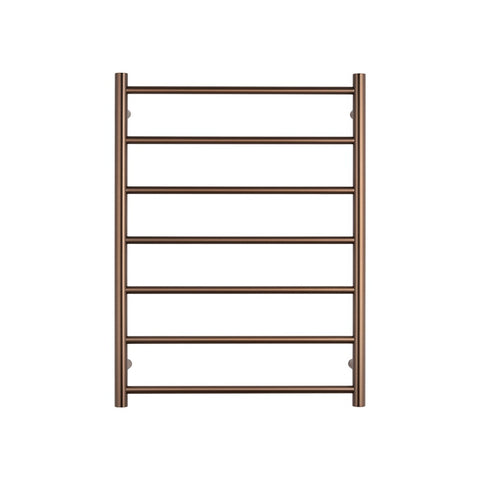 Radiant Round Heated Towel Rail 600x800mm Left Sunset Bronze SB-RTR01LEFT