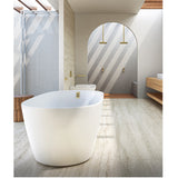 Seima Arko 120 Freestanding Bath 1500mm White Gloss with Smartfill  Brushed Nickel 192540