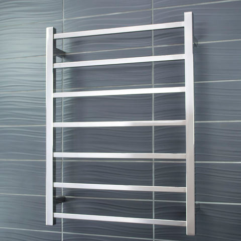 Radiant Brushed Nickel 600 x 800mm Square Heated Towel Rail (Right Wiring) BN-STR01RIGHT