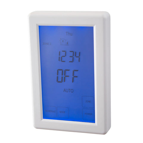 Radiant Touchscreen Dual Zone Timer/Thermostat Vertical White TS8100W-DUAL-V