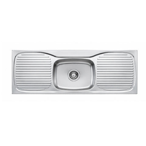 Oliveri Ultraform Single Bowl Sink & Double Drainer 1180mm Topmount (1 Taphole) Stainless Steel UF16 1TH