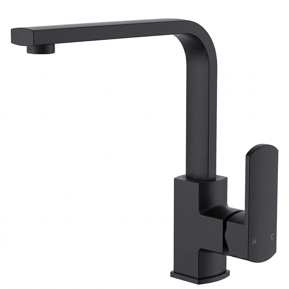 Fienza Koko Swivel Sink Mixer Lead Free Matte Black 218105B-LF