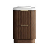 Otti Havana Fluted Freestanding Curve Vanity 600mm Sable Walnut / Round Basin Moulded Top HAF600SWMT-RB