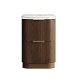 Otti Havana Fluted Freestanding Curve Vanity 600mm Sable Walnut / Sand Dune Top HAF600SWST-SD