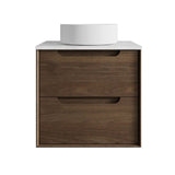 Otti Byron Wall Hung Vanity 600mm Sable Walnut / Cloudy Carrara Top BY600SWSTUD-CA