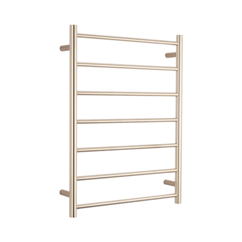 Radiant Round Heated Towel Rail Left 600x800mm Warm Brushed Nickel WBN-RTR01LEFT