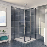 Decina Avalon Shower Screen 1200x900mm (Square Roller Design) Gloss White AVSS1200C