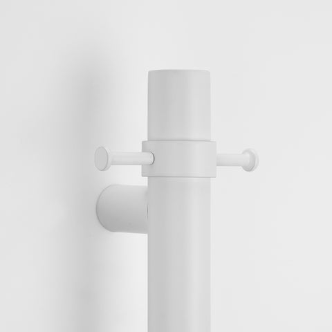 Radiant Vertical Towel Rail Hook For Vertical Heated Bar Oil Matte White WH-VTR-HOOK